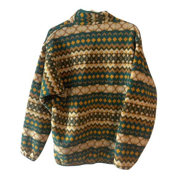 Patagonia Synchilla Cliff Arbor Green Geometric Fleece Jacket Men's Size Medium - Picture 6 of 6